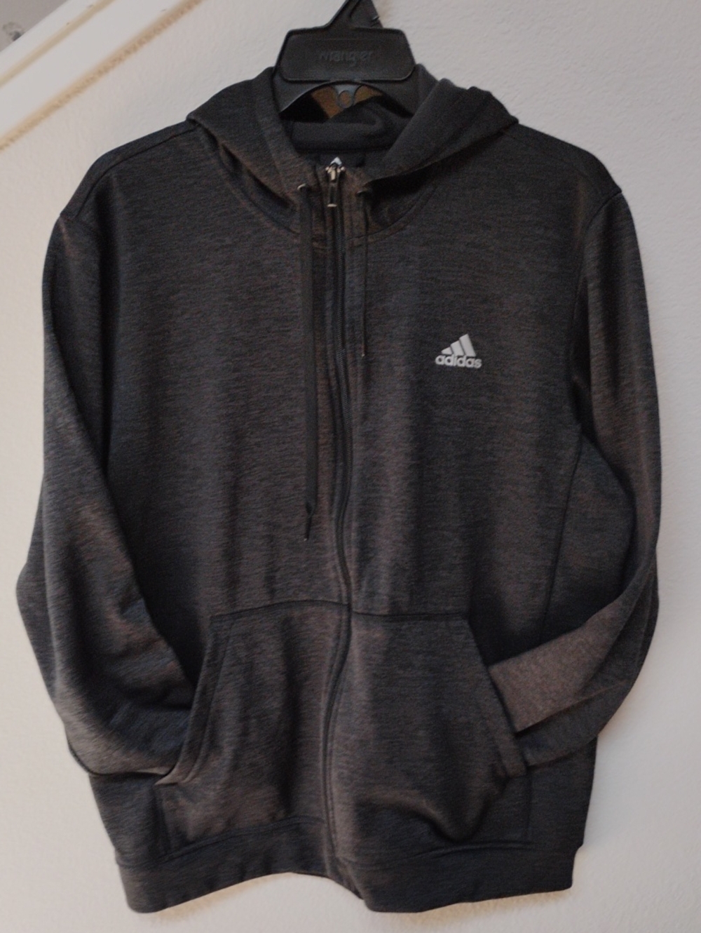 Adidas Climawarm Men’s Charcoal Gray Full-Zip Hoodie
